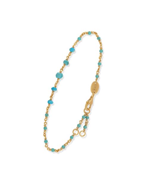Bracelet cascade pierre en Argent doré & Amazonite