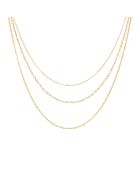Collier triple collier petite perles en Argent doré & Opale rose