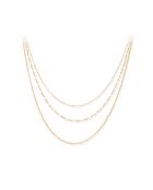 Collier triple collier petite perles en Argent doré & Pierre de Lune