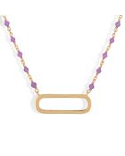 Collier lingot en Argent doré & Améthyste