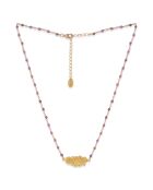 Collier plume en Argent doré & Améthyste