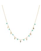 Collier croix en Argent doré & Amazonite