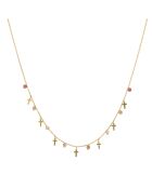 Collier croix en Argent doré & Quartz blanc
