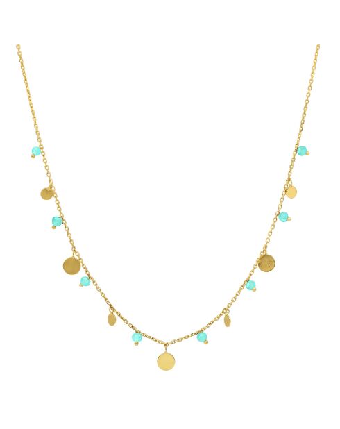 Collier pampilles en Argent doré & Amazonite