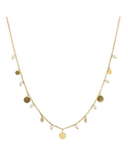 Collier pampilles en Argent doré & Quartz blanc