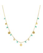 Collier pampilles en Argent doré & Turquoise