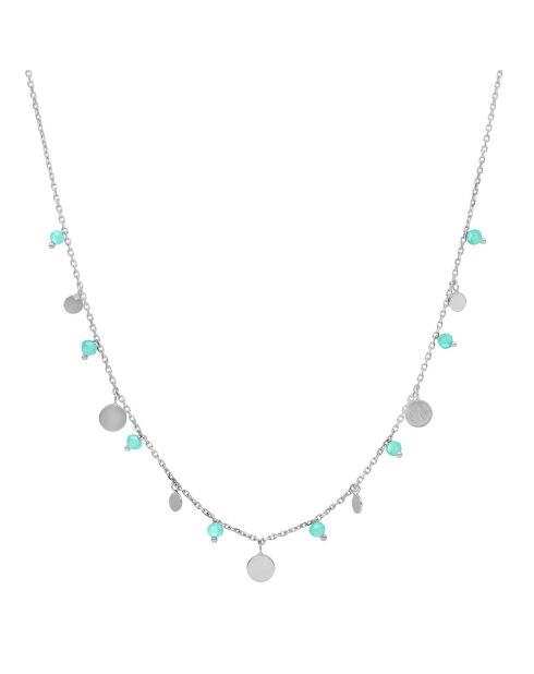 Collier pampilles en Argent rhodié & Amazonite