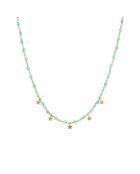 Collier pampilles étoiles en Argent doré & Amazonite