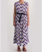 Robe Naomie Imprimée 4 Bandes blanc/multicolore
