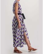 Robe Naomie Imprimée 4 Bandes blanc/multicolore