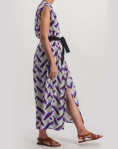 Robe Naomie Imprimée 4 Bandes blanc/multicolore