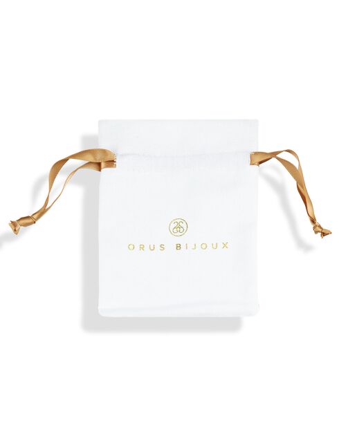 Collier double chaînes en Argent doré & Quartz blanc