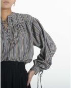 Blaue gestreifte Bluse Louise