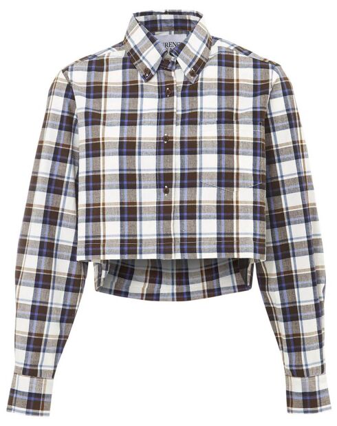 Chemise Croppée Marta Carreaux écru/multicolore