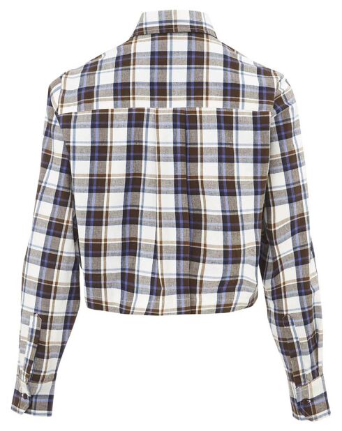 Chemise Croppée Marta Carreaux écru/multicolore