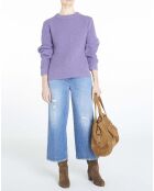 Pull 100% Laine d'Agneau Epinard violet
