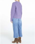 Pull 100% Laine d'Agneau Epinard violet