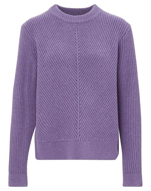 Pull 100% Laine d'Agneau Epinard violet