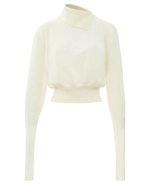 Pull Bart Laine Mérinos Extra Fine blanc cassé