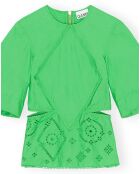 Camicetta verde con ricamo inglese in cotone biologico