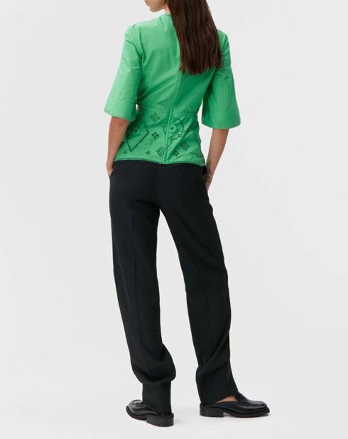 Blouse Broderie Anglaise Coton Bio verte