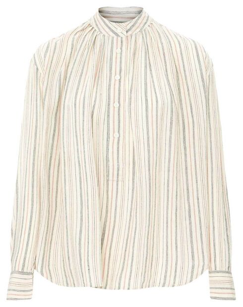 Blouse Pumpkin Rayée Bourette de Soie écrue