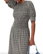 Robe Smockée Seersucker noire