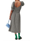 Robe Smockée Seersucker noire