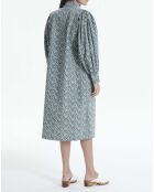 Robe Diamond Popeline Imprimé Floral bleue