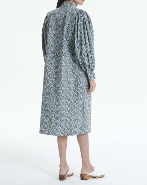 Robe Diamond Popeline Imprimé Floral bleue