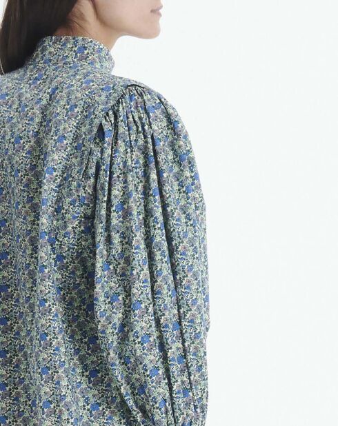 Robe Diamond Popeline Imprimé Floral bleue