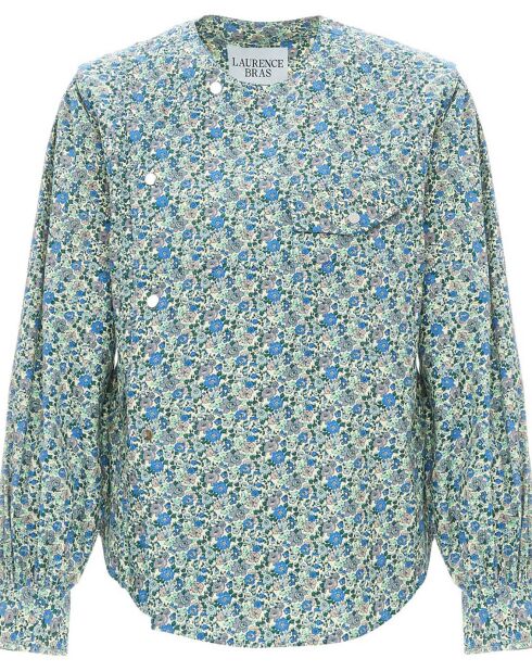 Blouse Topaz Popeline Imprimé Floral bleue
