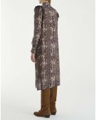Robe Palissandre Soie Imprimée Cachemire écru/marron