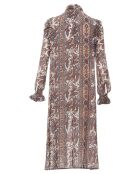 Robe Palissandre Soie Imprimée Cachemire écru/marron