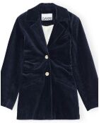 Veste Draped Velours Côtelé Coton Bio bleu nuit