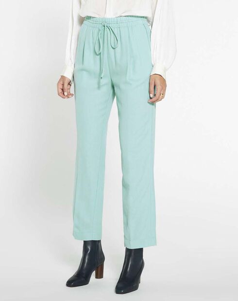Pantalon Elastiqué Batavia Laine bleu clair