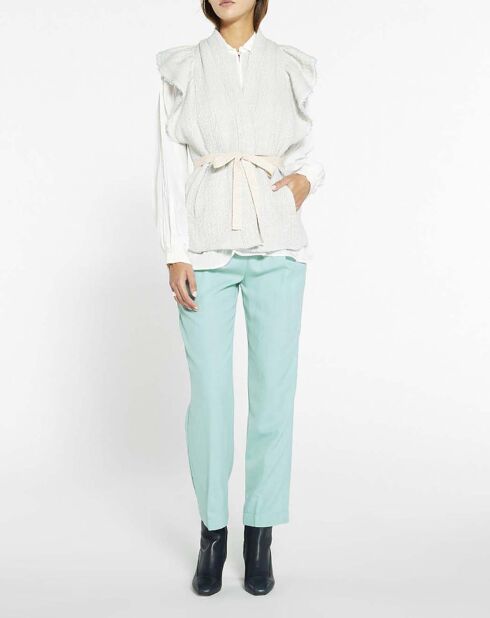 Pantalon Elastiqué Batavia Laine bleu clair