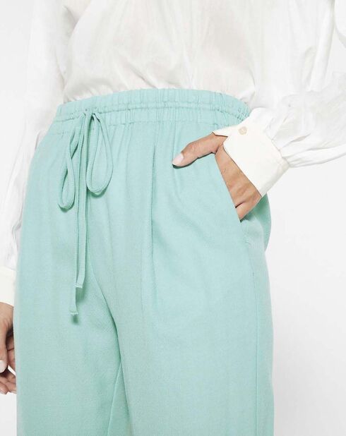 Pantalon Elastiqué Batavia Laine bleu clair