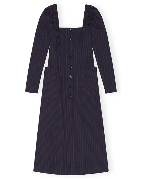 Robe Stretch Rayures Matières Recyclées bleu marine