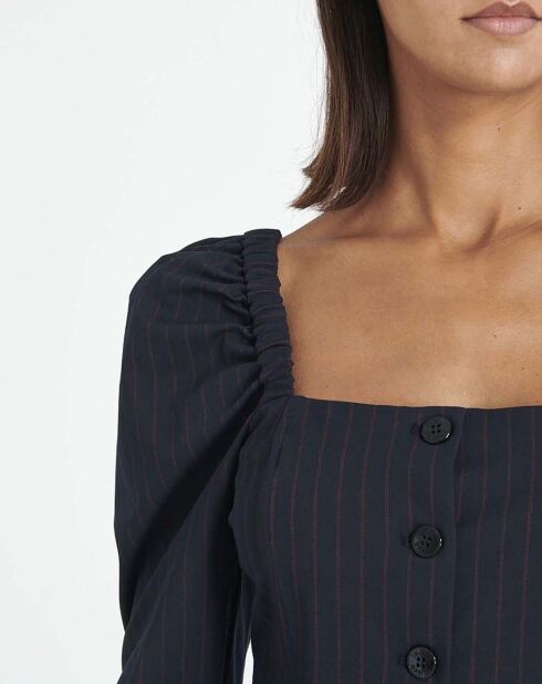 Robe Stretch Rayures Matières Recyclées bleu marine