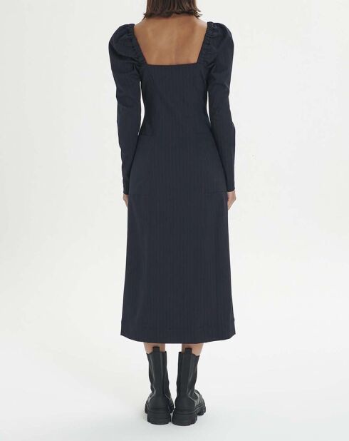 Robe Stretch Rayures Matières Recyclées bleu marine