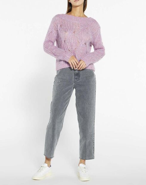 Pull Torsadé Mohair rose