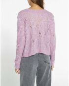 Pull Torsadé Mohair rose