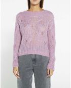 Pull Torsadé Mohair rose