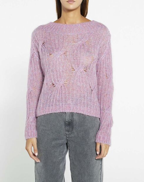 Pull Torsadé Mohair rose