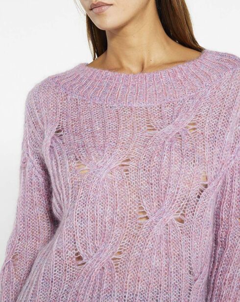 Pull Torsadé Mohair rose