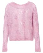 Pull Torsadé Mohair rose