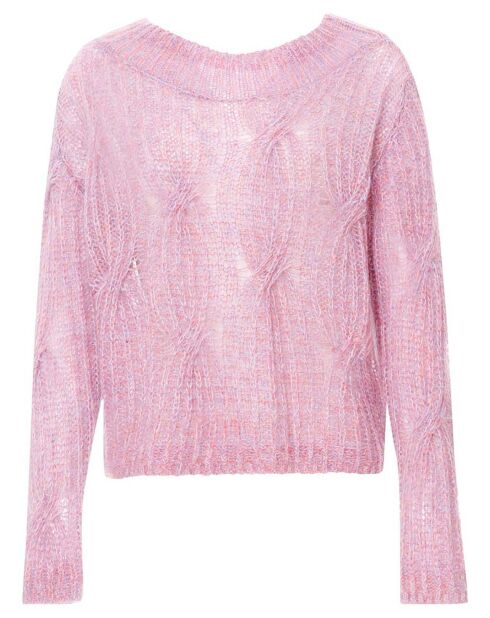 Pull Torsadé Mohair rose