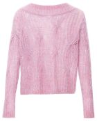 Pull Torsadé Mohair rose