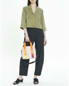 Chemise Crop Satin vert kaki